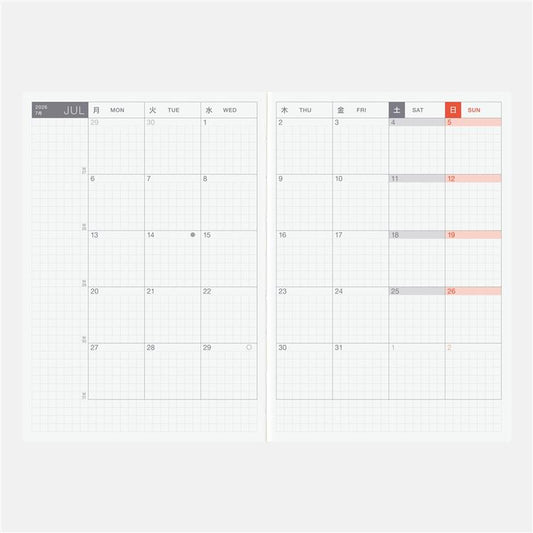 Hobonichi Techo Planner English Edition 2026 A6 (January Start)