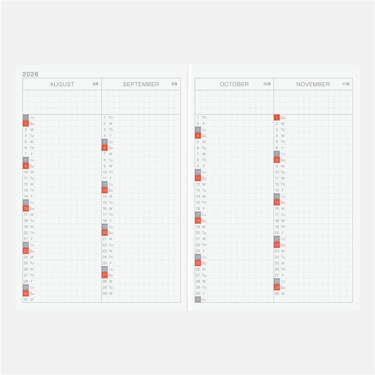 Hobonichi Techo Planner English Edition 2026 A6 (January Start)