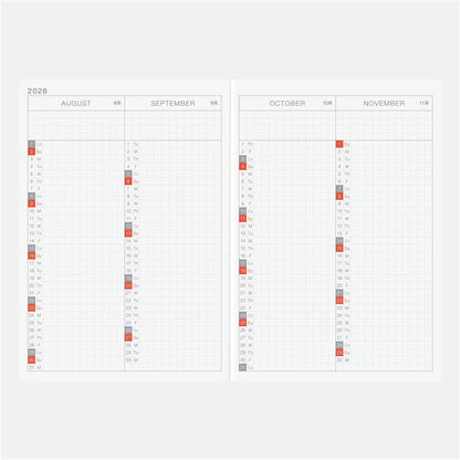 Hobonichi Techo Planner English Edition 2026 A6 (January Start)